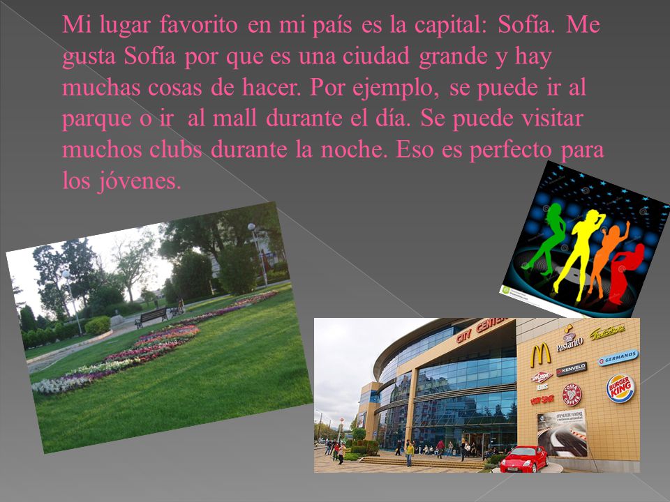 Mi lugar favorito en mi país es la capital: Sofía