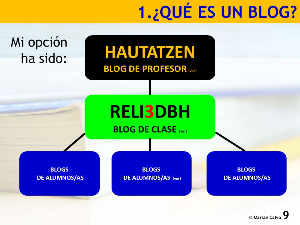 RELI3DBH HAUTATZEN 1.¿QUÉ ES UN BLOG Mi opción ha sido: