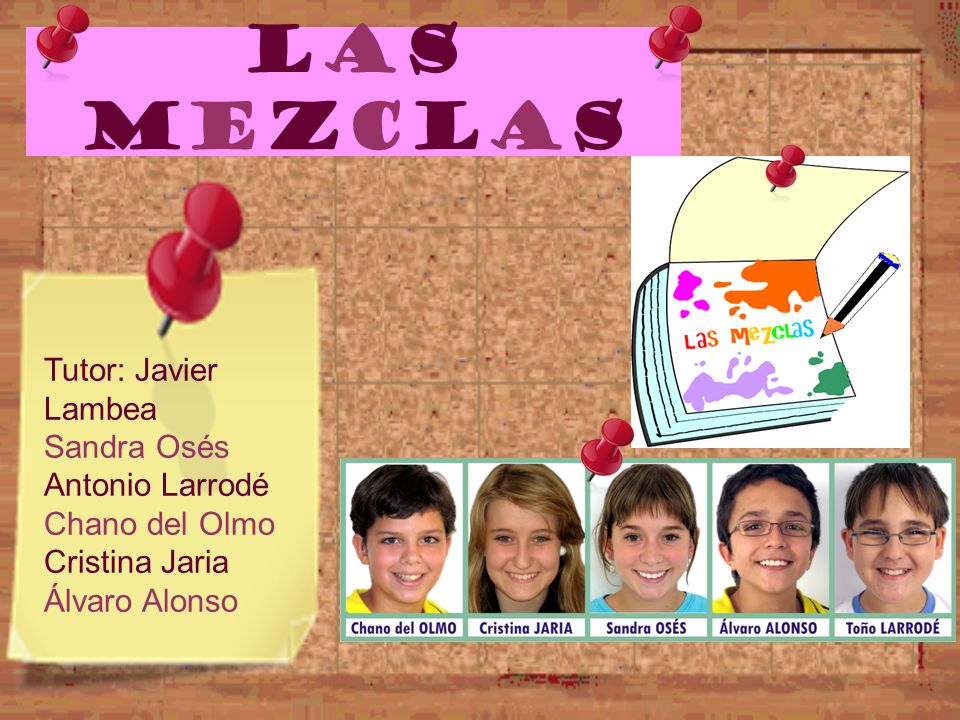 Las mezclas Tutor: Javier Lambea Sandra Osés Antonio Larrodé