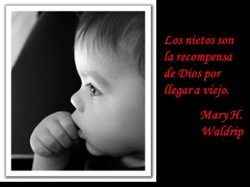 Los nietos son la recompensa de Dios por llegar a viejo.