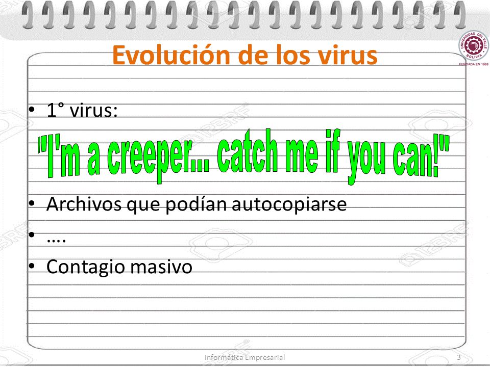 Evolución de los virus I m a creeper... catch me if you can!