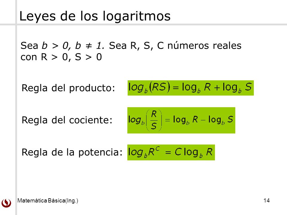 Leyes de los logaritmos