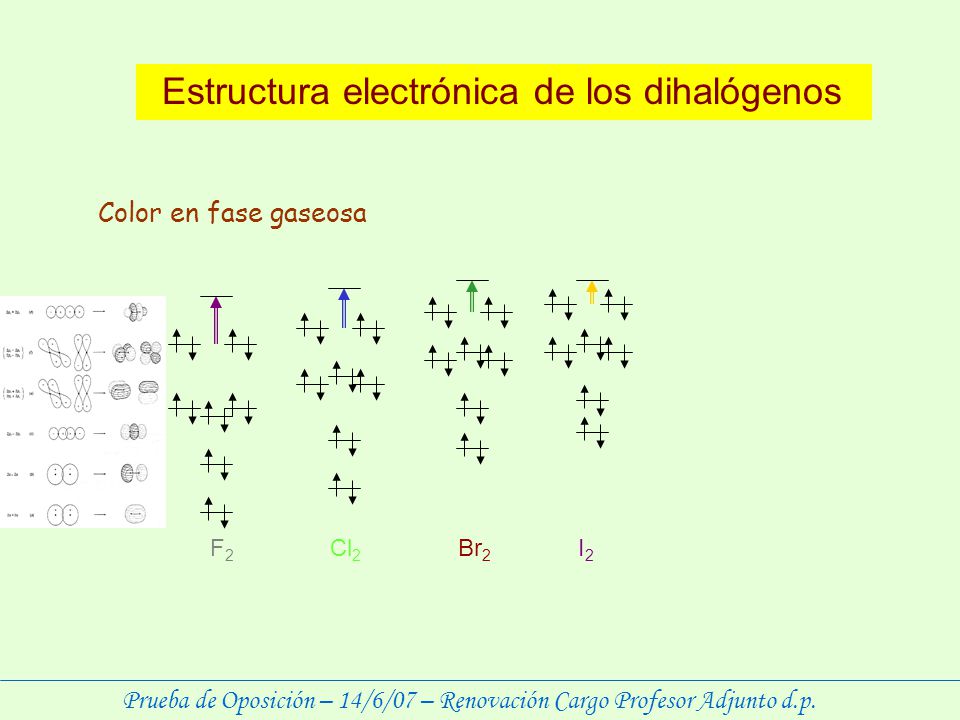 Estructura electrónica de los dihalógenos