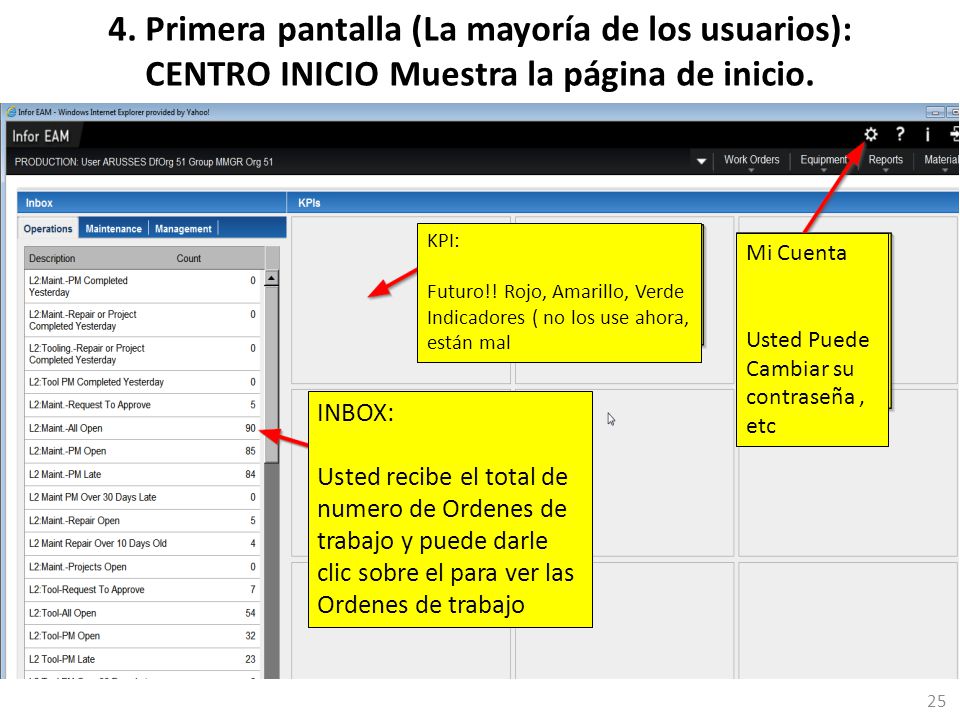 4. Primera pantalla (La mayoría de los usuarios): CENTRO INICIO Muestra la página de inicio.