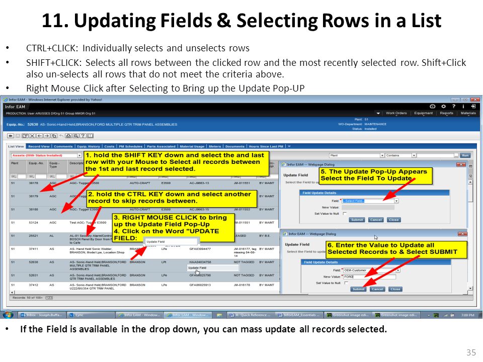 11. Updating Fields & Selecting Rows in a List