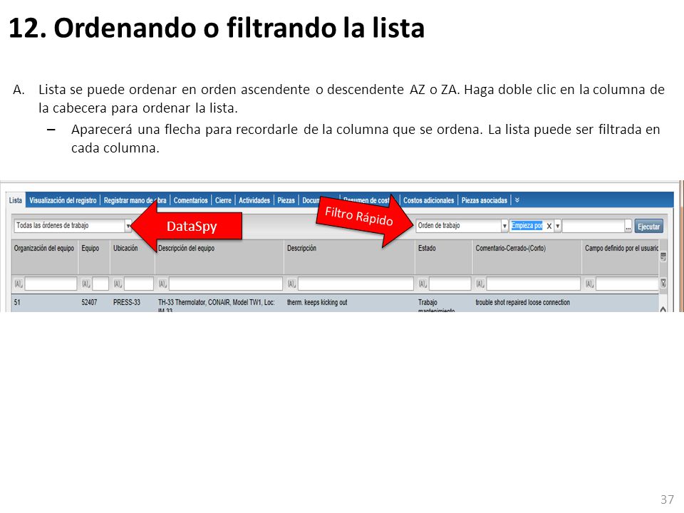 12. Ordenando o filtrando la lista