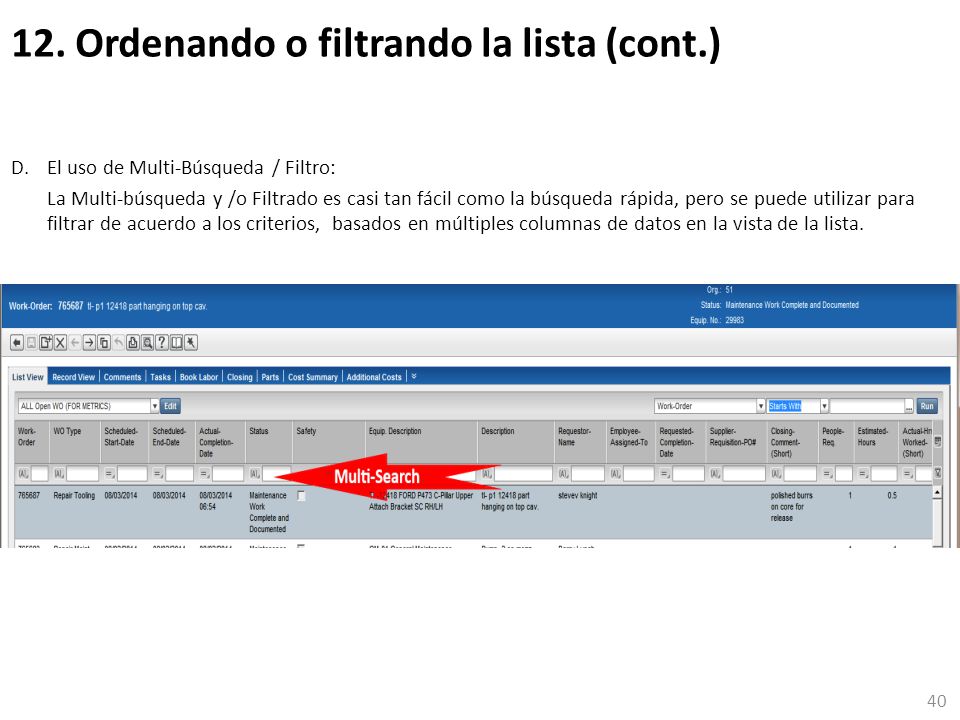 12. Ordenando o filtrando la lista (cont.)