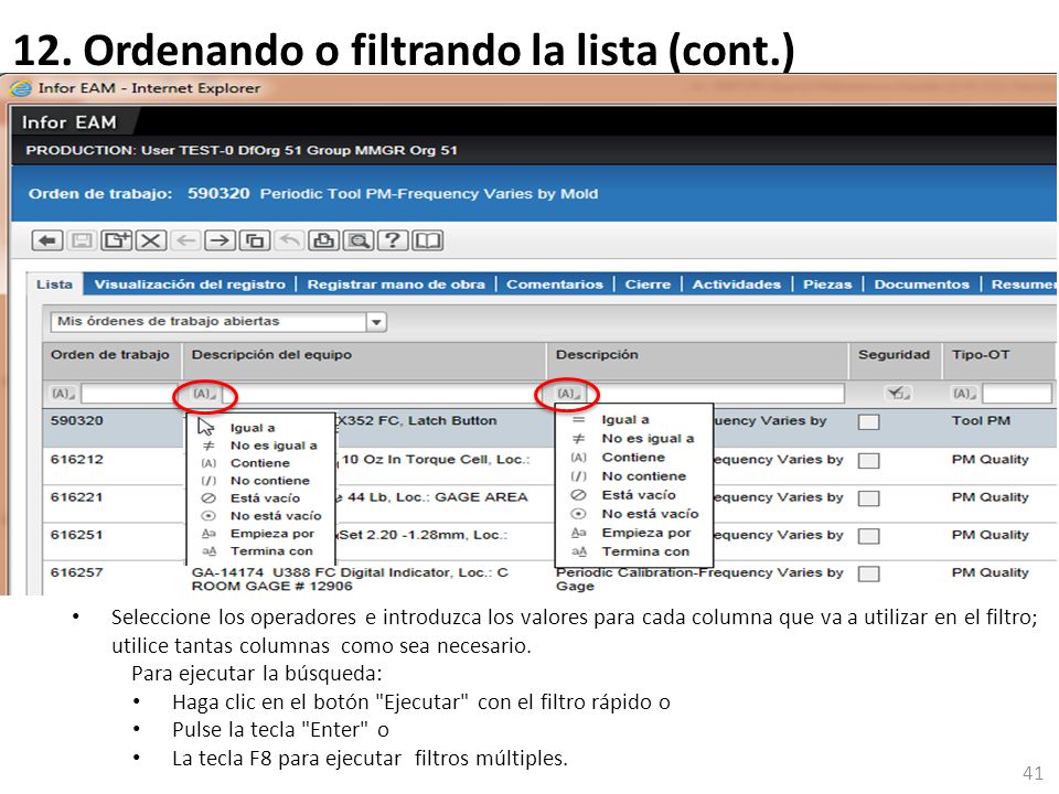 12. Ordenando o filtrando la lista (cont.)