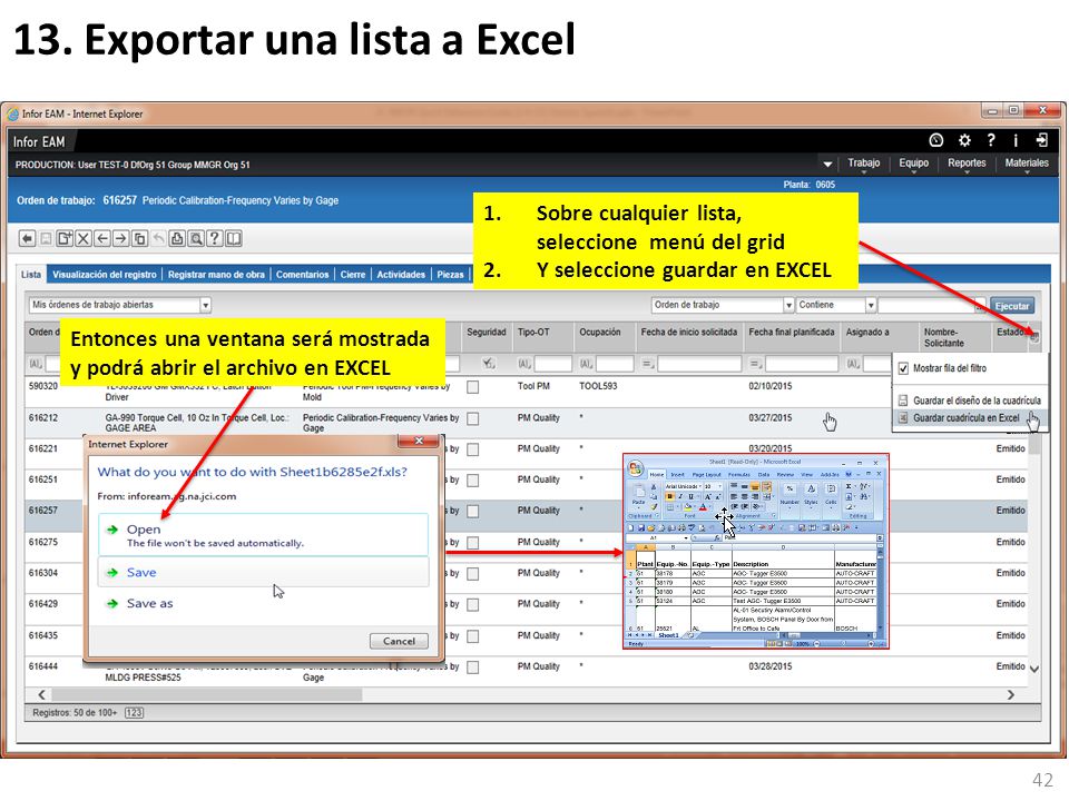 13. Exportar una lista a Excel