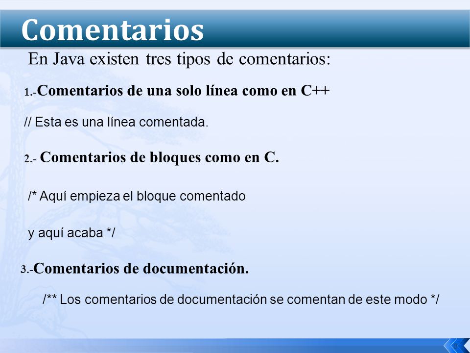 /** Los comentarios de documentación se comentan de este modo */
