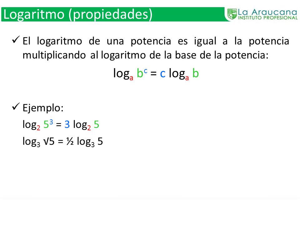 Logaritmo (propiedades)