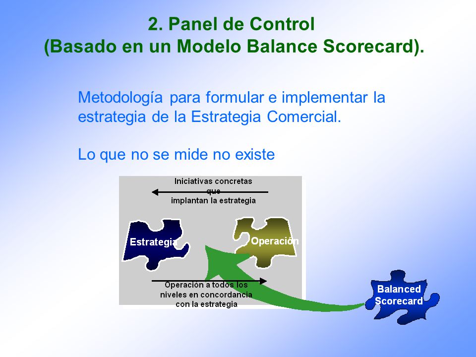 2. Panel de Control (Basado en un Modelo Balance Scorecard).
