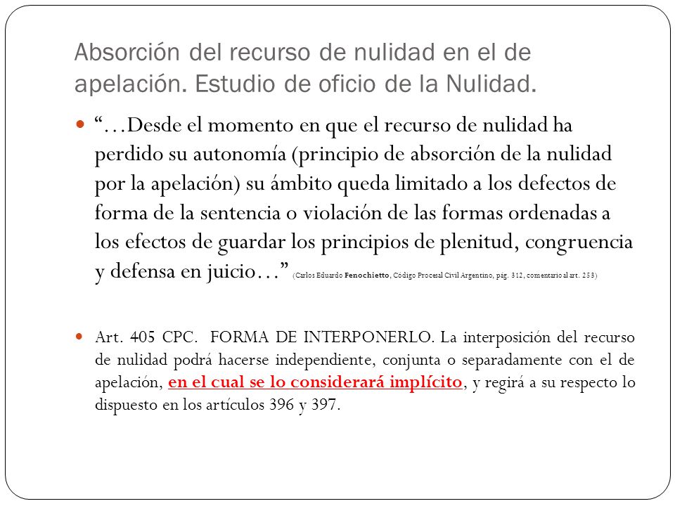 Absorción del recurso de nulidad en el de apelación