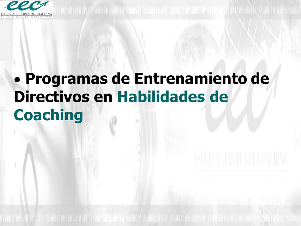  Programas de Entrenamiento de Directivos en Habilidades de Coaching