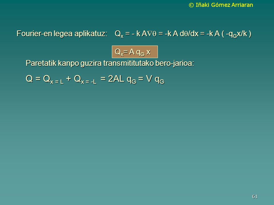Q = Qx = L + Qx = -L = 2AL qG = V qG