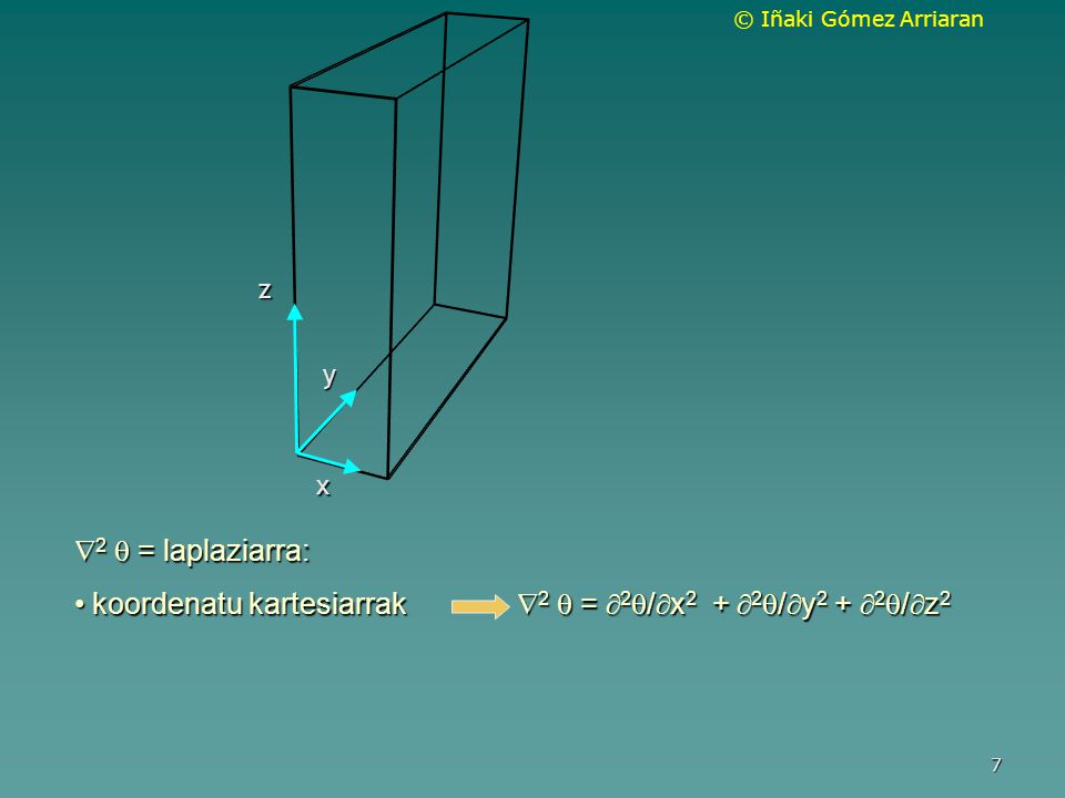 koordenatu kartesiarrak 2  = 2/x2 + 2/y2 + 2/z2