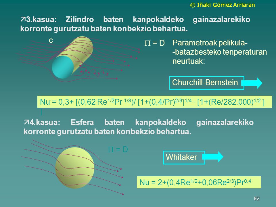 3.kasua: Zilindro baten kanpokaldeko gainazalarekiko korronte gurutzatu baten konbekzio behartua.