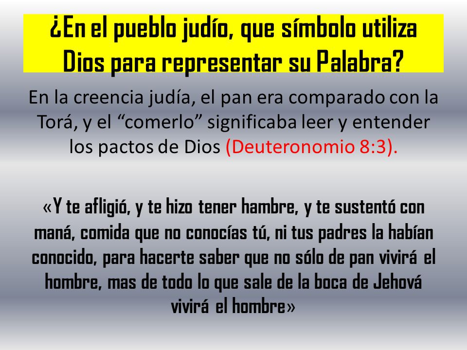 ¿En el pueblo judío, que símbolo utiliza Dios para representar su Palabra