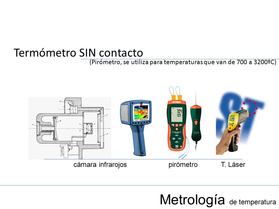 (Pirómetro, se utiliza para temperaturas que van de 700 a 3200ºC)