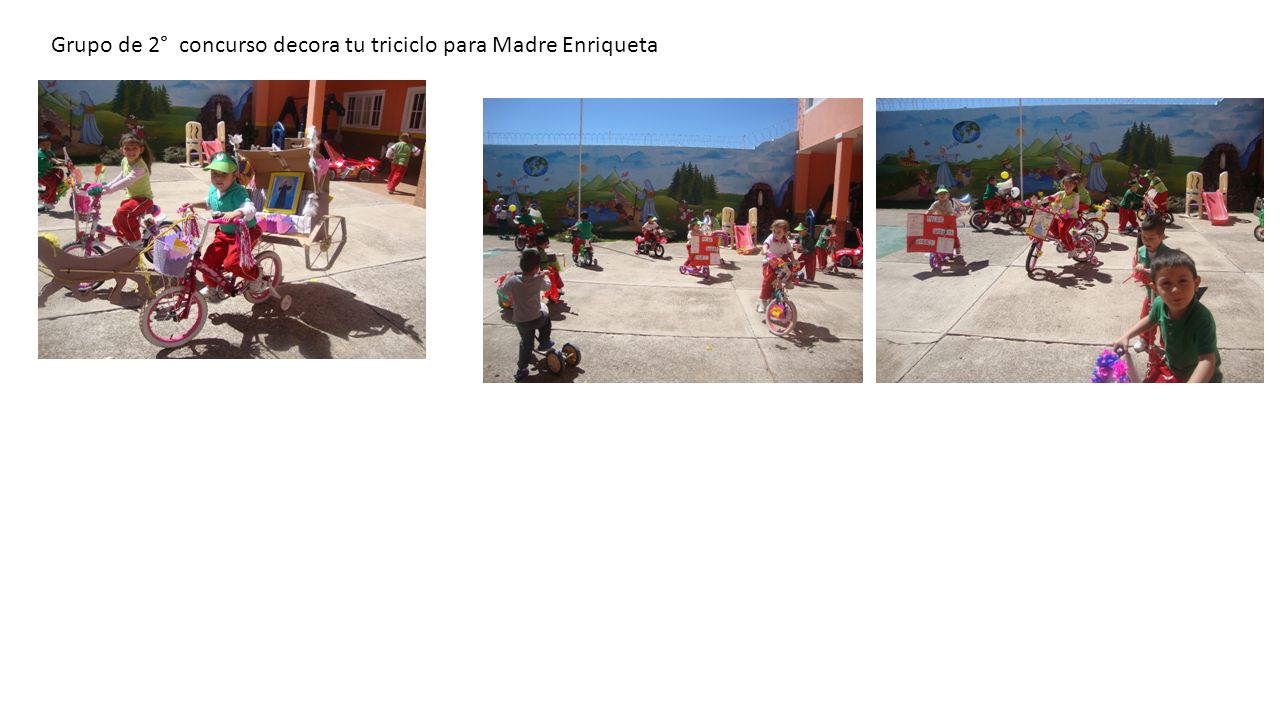 Grupo de 2° concurso decora tu triciclo para Madre Enriqueta