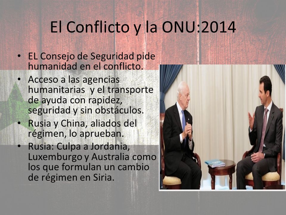 El Conflicto y la ONU:2014 EL Consejo de Seguridad pide humanidad en el conflicto.