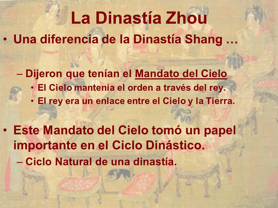 La Dinastía Zhou Una diferencia de la Dinastía Shang …