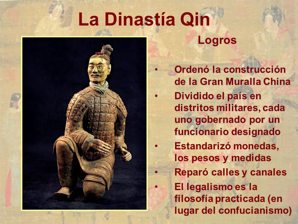 La Dinastía Qin Logros Ordenó la construcción de la Gran Muralla China