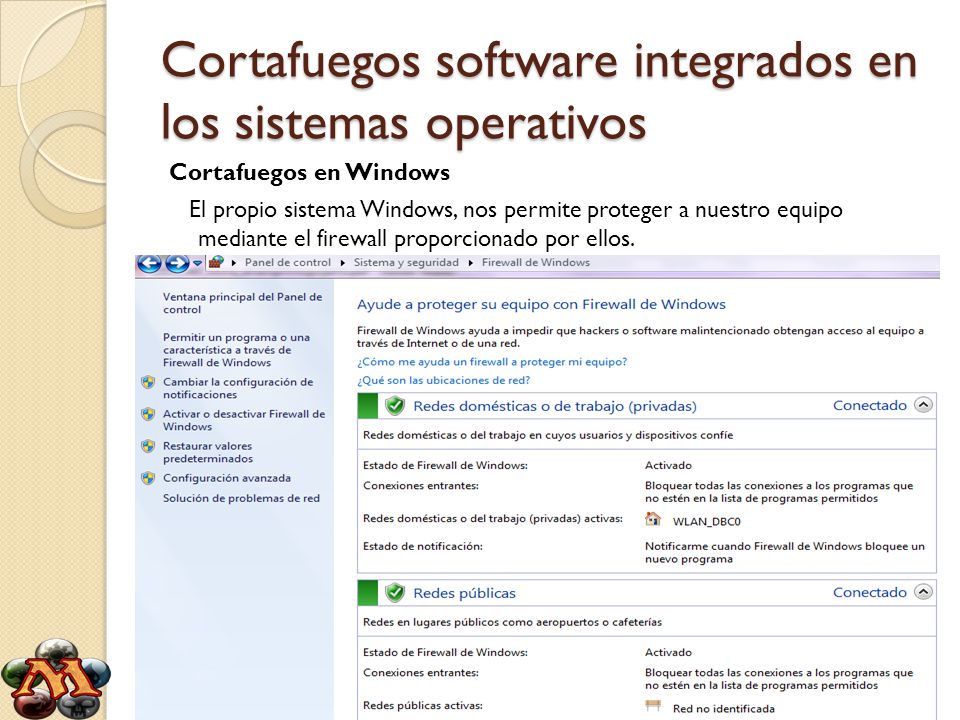 Cortafuegos software integrados en los sistemas operativos