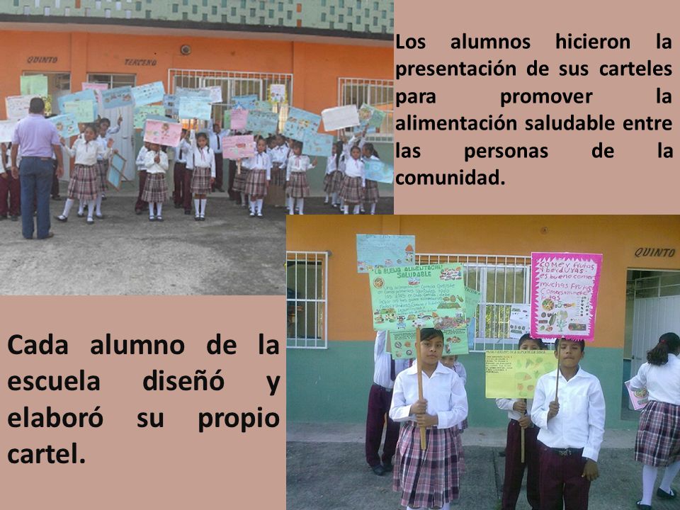 Cada alumno de la escuela diseñó y elaboró su propio cartel.