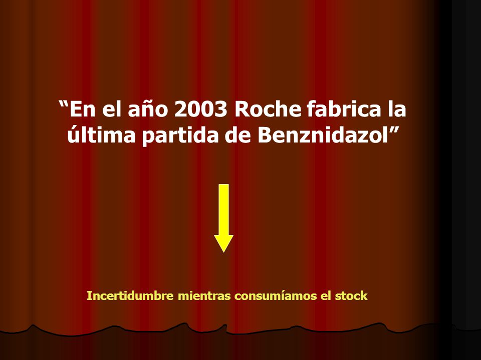 En el año 2003 Roche fabrica la última partida de Benznidazol