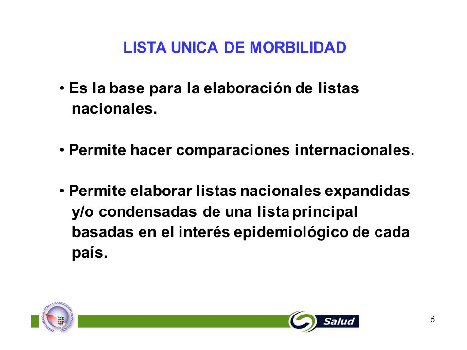LISTA UNICA DE MORBILIDAD