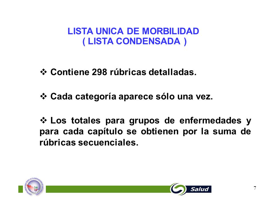 LISTA UNICA DE MORBILIDAD