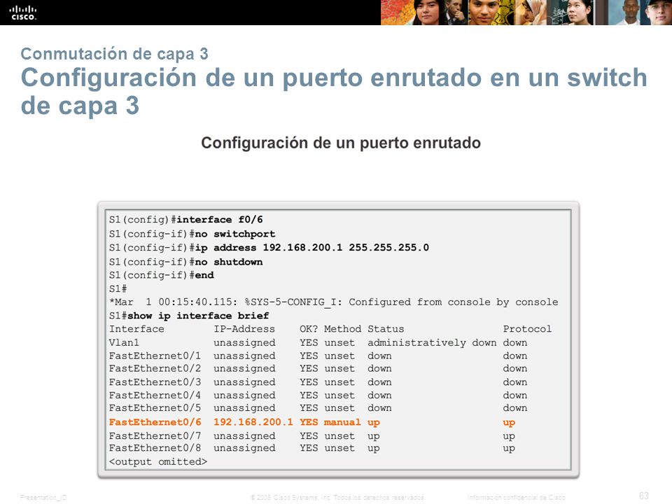 Conmutación de capa 3 Configuración de un puerto enrutado en un switch de capa 3