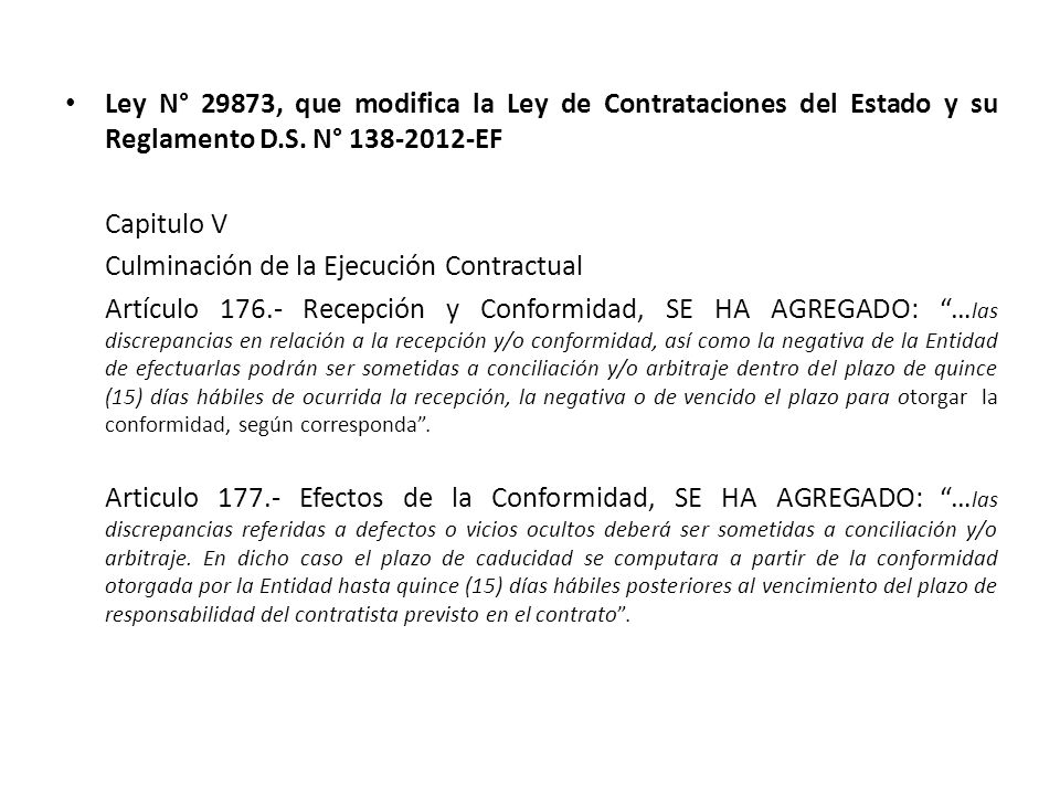 Ley N° 29873, que modifica la Ley de Contrataciones del Estado y su Reglamento D.S. N° EF