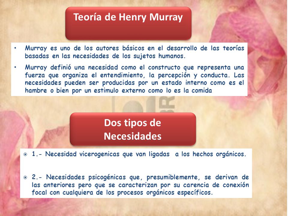 Dos tipos de Necesidades