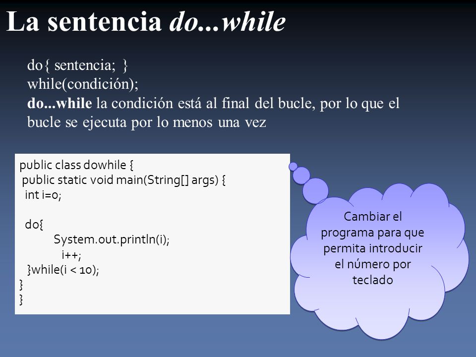 Cambiar el programa para que permita introducir el número por teclado