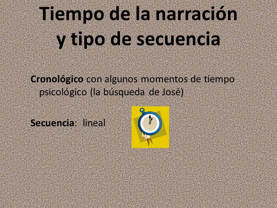 Tiempo de la narración y tipo de secuencia