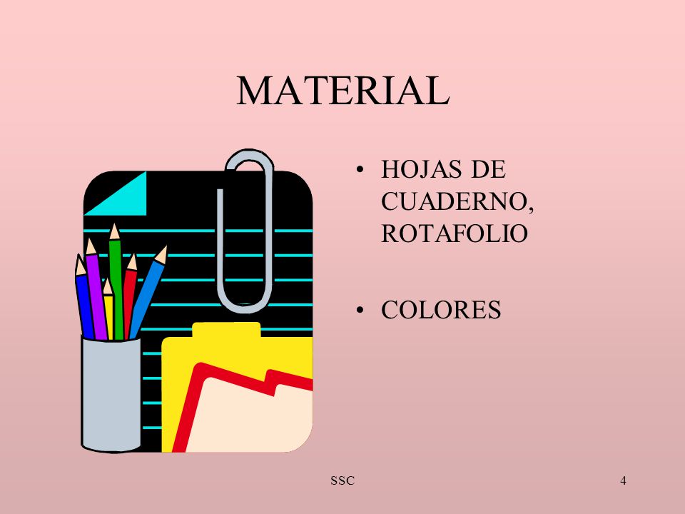 MATERIAL HOJAS DE CUADERNO, ROTAFOLIO COLORES SSC