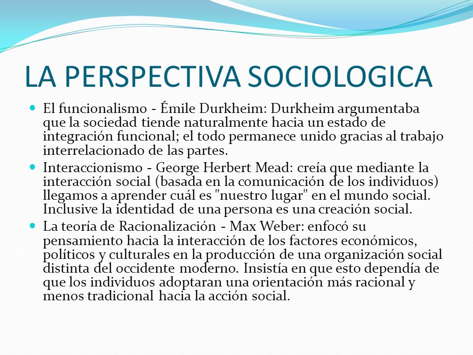 LA PERSPECTIVA SOCIOLOGICA