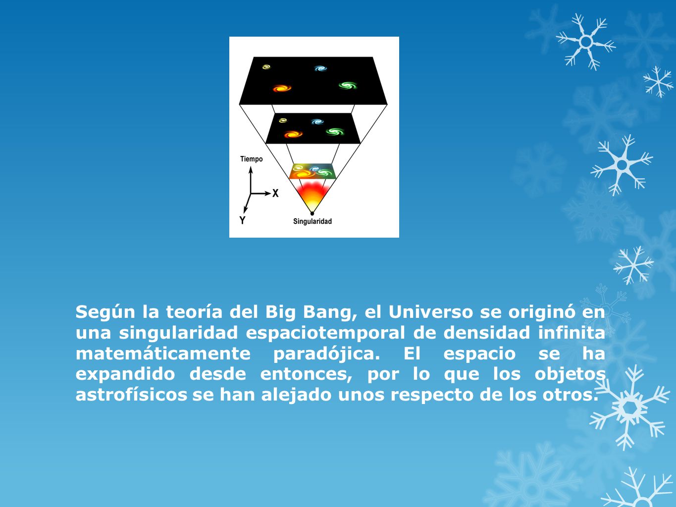 Según la teoría del Big Bang, el Universo se originó en una singularidad espaciotemporal de densidad infinita matemáticamente paradójica.