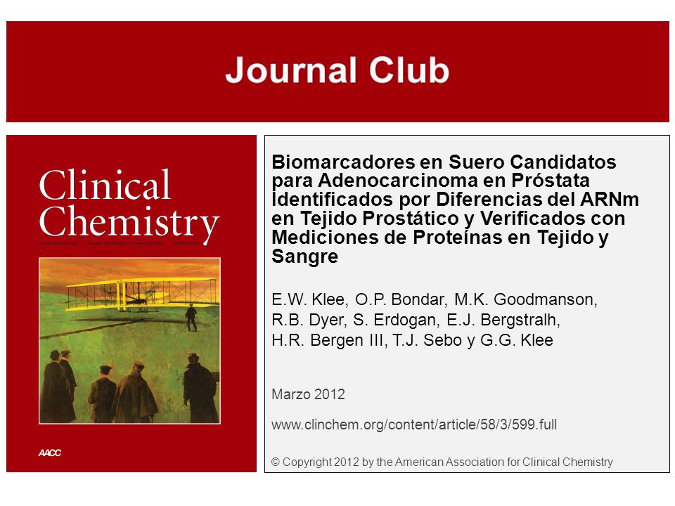 Biomarcadores en Suero Candidatos para Adenocarcinoma en Próstata Identificados por Diferencias del ARNm en Tejido Prostático y Verificados con Mediciones de Proteínas en Tejido y Sangre