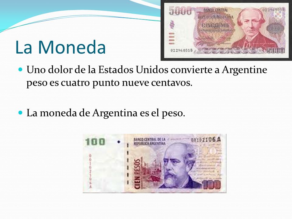 La Moneda Uno dolor de la Estados Unidos convierte a Argentine peso es cuatro punto nueve centavos.