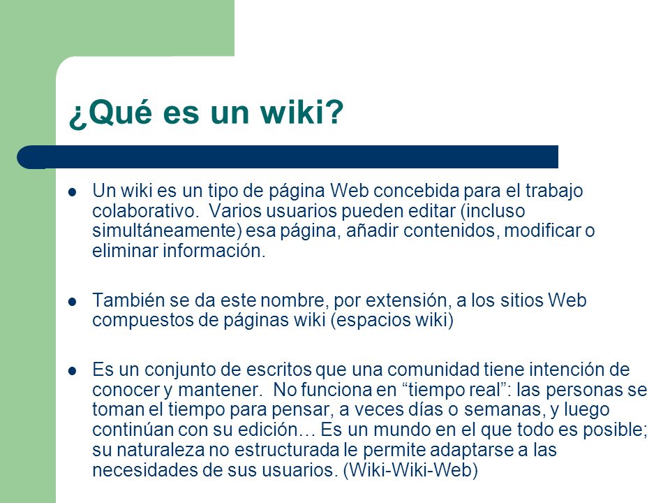 ¿Qué es un wiki