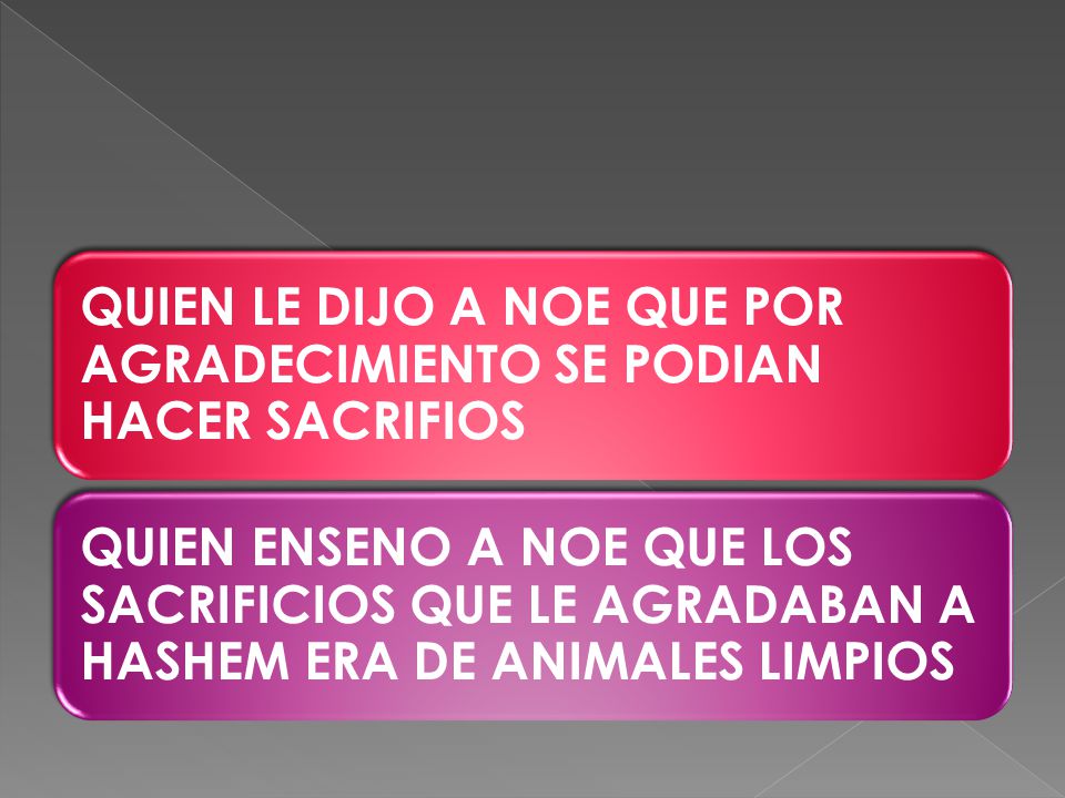 QUIEN LE DIJO A NOE QUE POR AGRADECIMIENTO SE PODIAN HACER SACRIFIOS