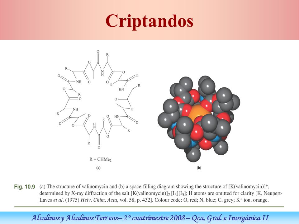 Criptandos Alcalinos y Alcalinos Terr eos– 2° cuatrimestre 2008 – Qca, Gral. e Inorgánica II