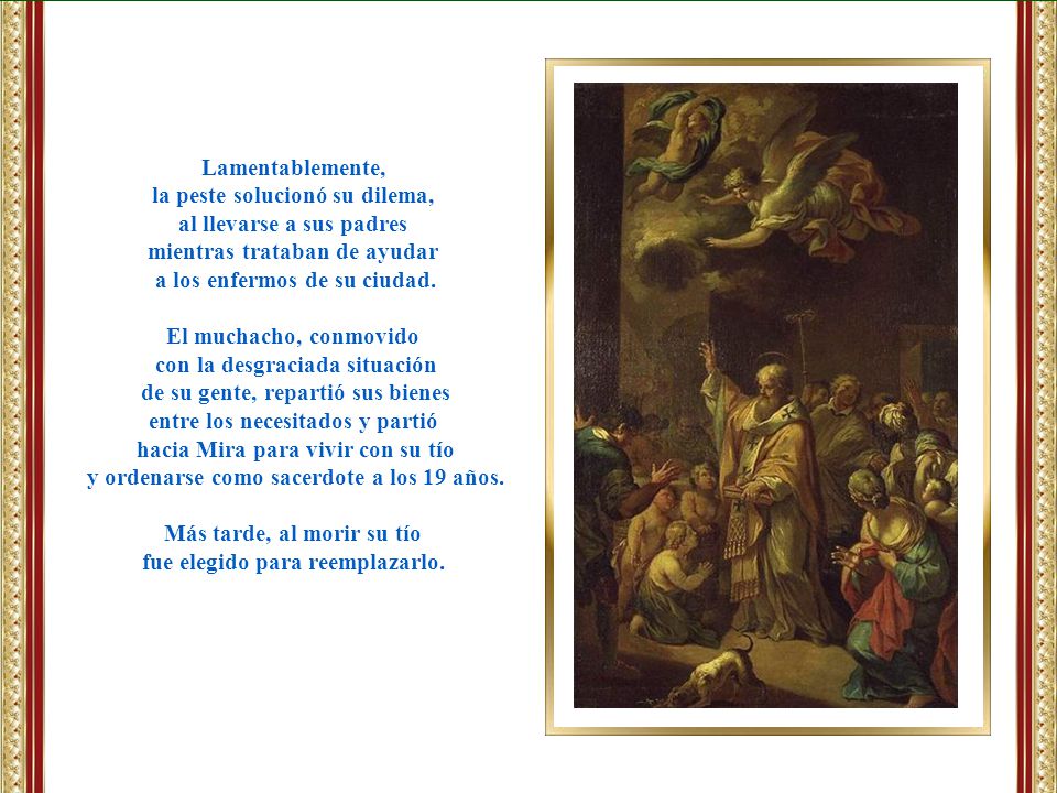 la peste solucionó su dilema, al llevarse a sus padres