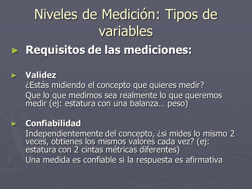 Niveles de Medición: Tipos de variables