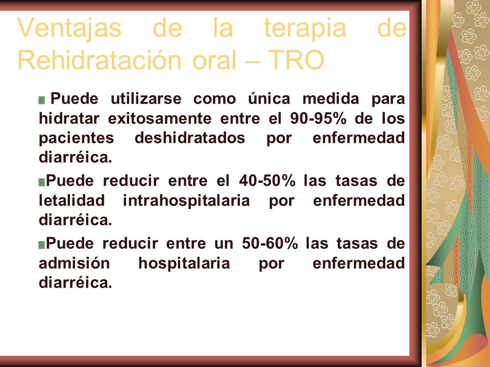 Ventajas de la terapia de Rehidratación oral – TRO