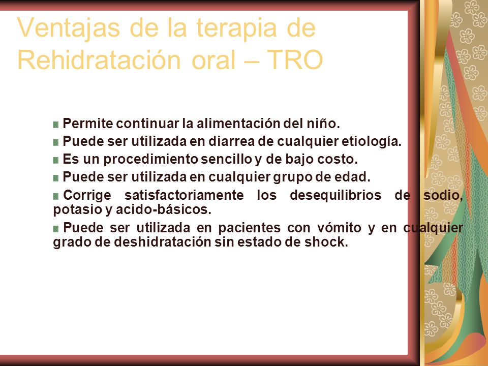 Ventajas de la terapia de Rehidratación oral – TRO