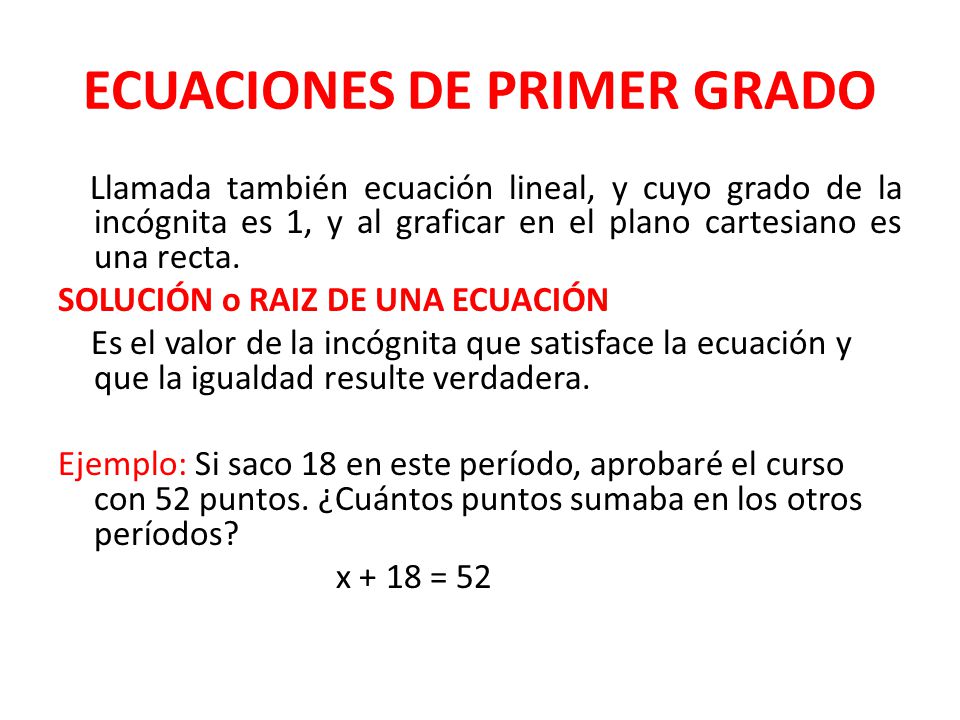 Racional Aptitud Condensar ECUACIONES DE PRIMER GRADO. - ppt descargar